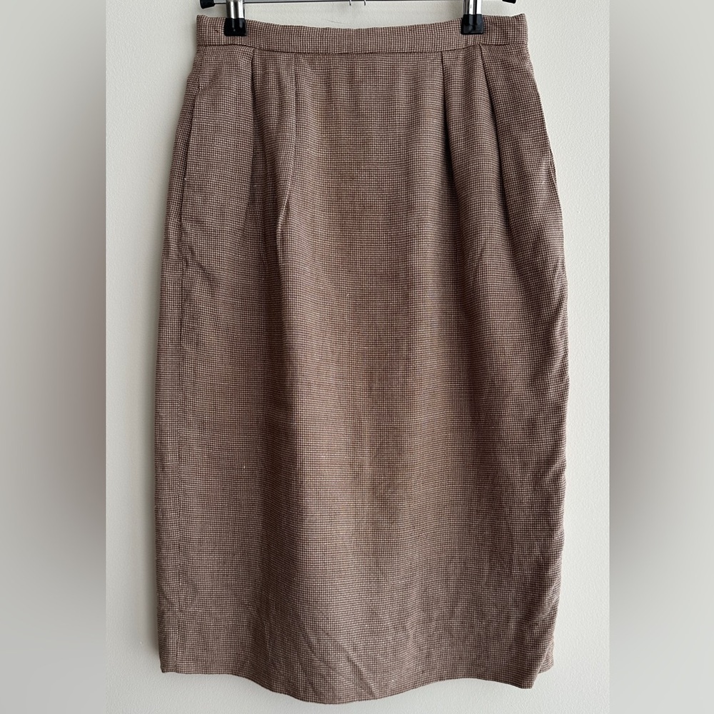 Christian Dior 1980’s Suit Pencil Skirt, Brown, Size 4